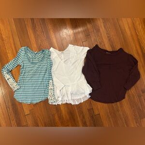 Free People Bundle of 3 Long Sleeve Tops